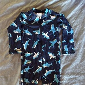 Hanna Andersson Blue Shark Pattern Rashguard